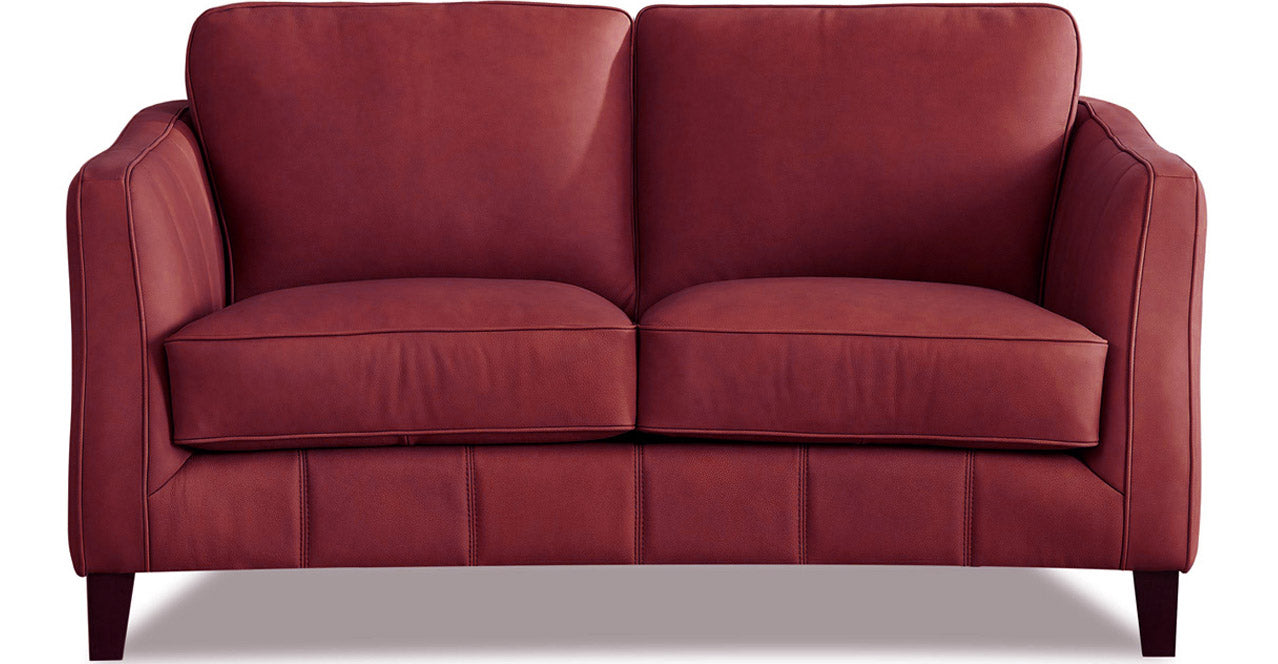 Aria Leather Sofa Collection, Cranberry Red